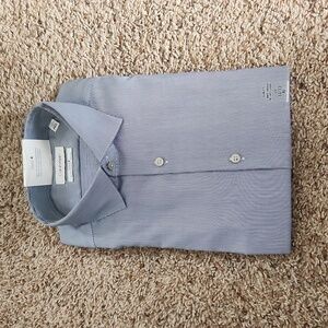Calvin Klein Steel+ Men's Light Blue Pinstripe Dress Shirt
